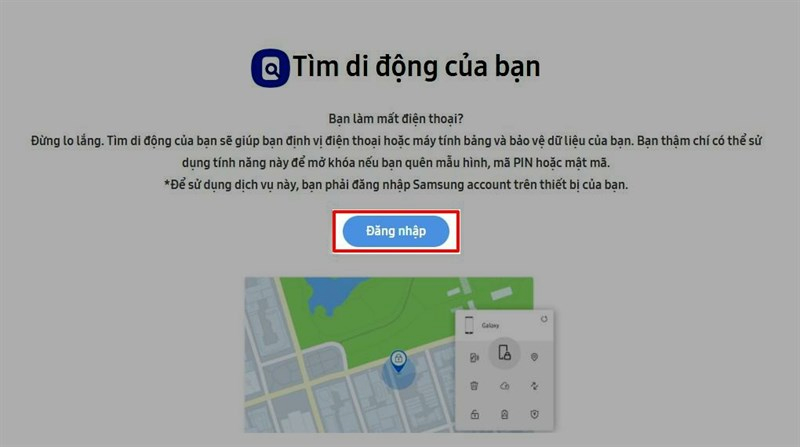 Đăng nhập vào tài khoản Samsung Account