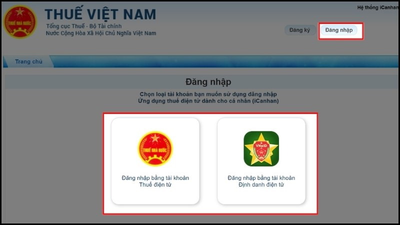 Đăng nhập vào website Thuế điện tử của Tổng cục thuế
