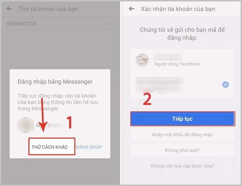 Đổi mật khẩu mới cho Messenger, Facebook khi quên mật khẩu cũ