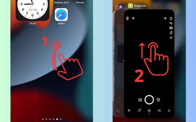 Vuốt lên cùng lúc để tắt nhiều ứng dụng một cách nhanh chóng