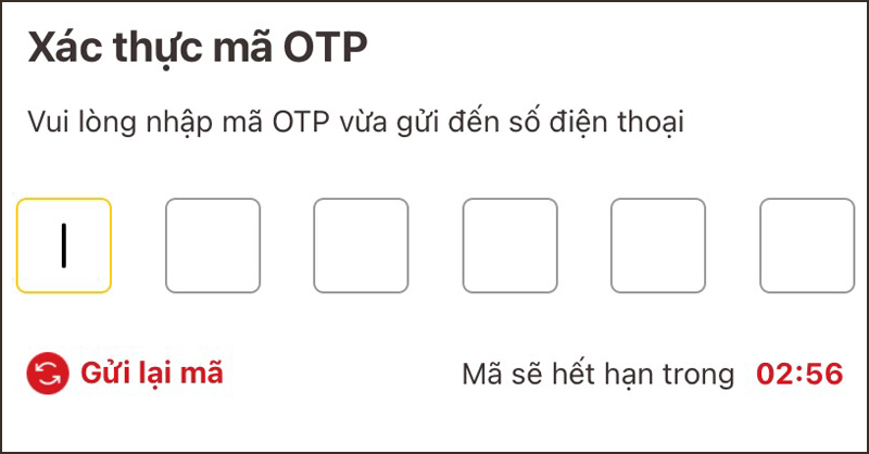 Kiểm tra tin nhắn và nhập mã OTP vừa được ứng dụng VNeID gửi đến