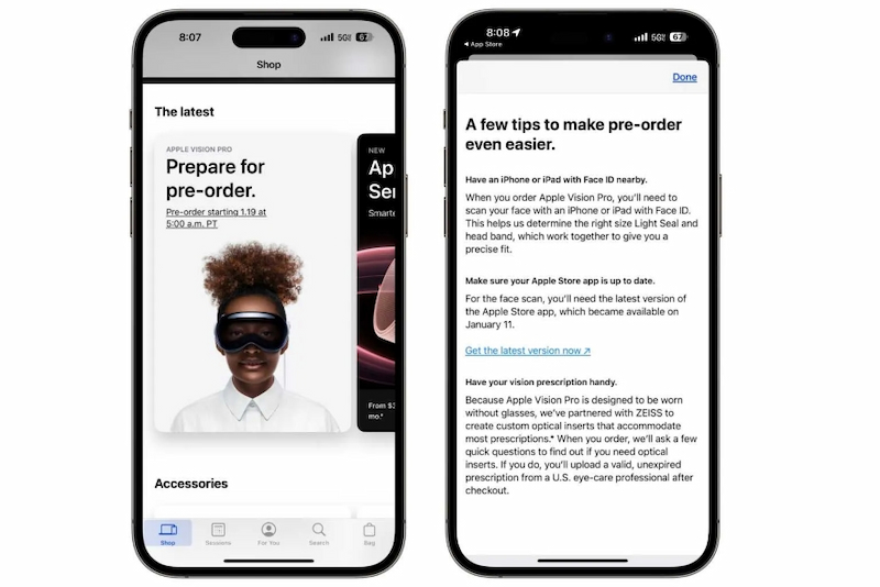 Lưu ý khi đặt hàng Vision Pro