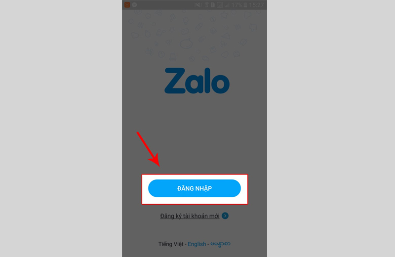 Mở ứng dụng Zalo trên điện thoại và tiến hành đăng nhập vào tài khoản 