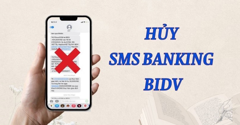 Người dùng có thể đến ngân hàng để hủy dịch vụ SMS Banking BIDV