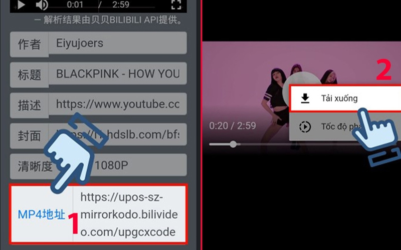 Chọn dấu ba chấm ở góc phải video, nhấn Tải Xuống