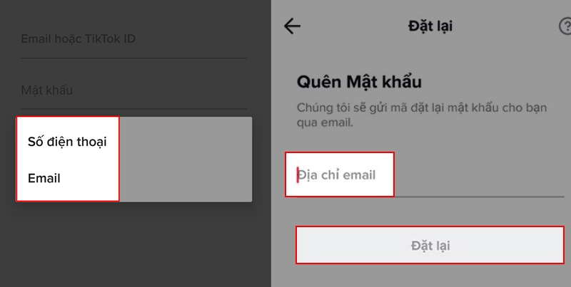 Nhập địa chỉ Email đã kết nối với tài khoản bị mất