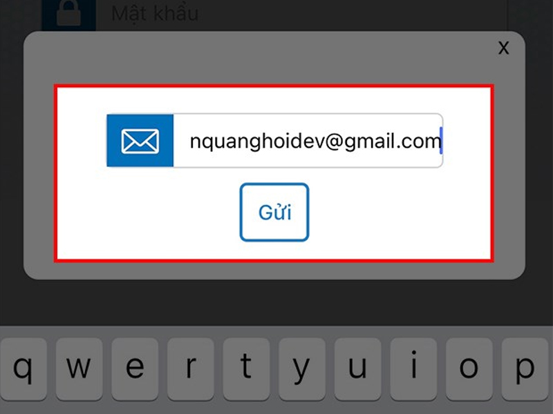 Nhập email đã đăng ký với cơ quan BHXH vào ô trống và nhấn Gửi