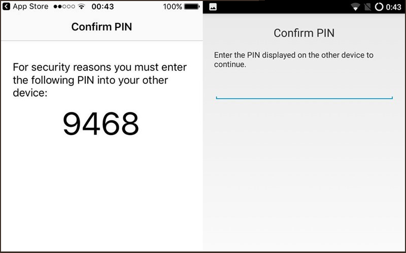 Nhập mật khẩu hiện trên màn hình iPhone vào thiết bị Android