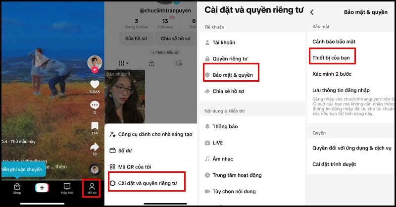 Quản lý đăng nhập tài khoản TikTok