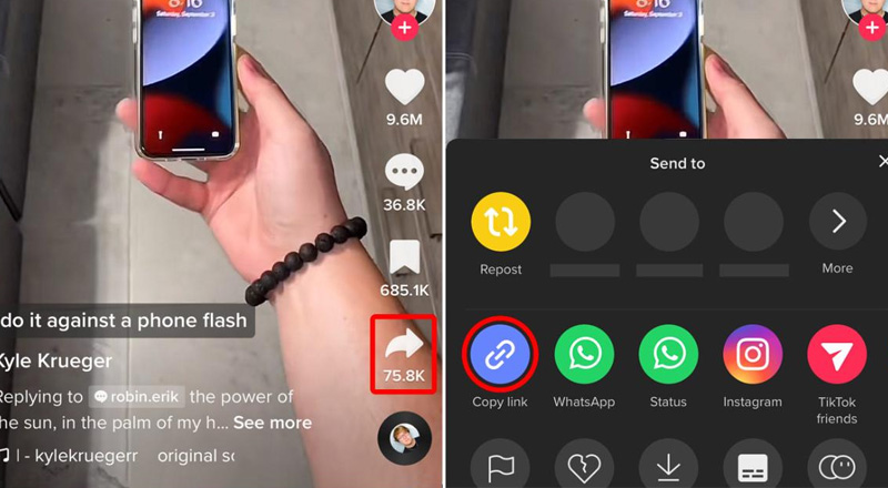 Tăng follow TikTok bằng cách share video 