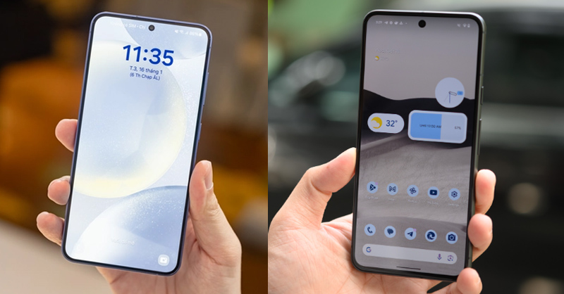 So sánh Samsung S24 và Pixel 8 về màn hình