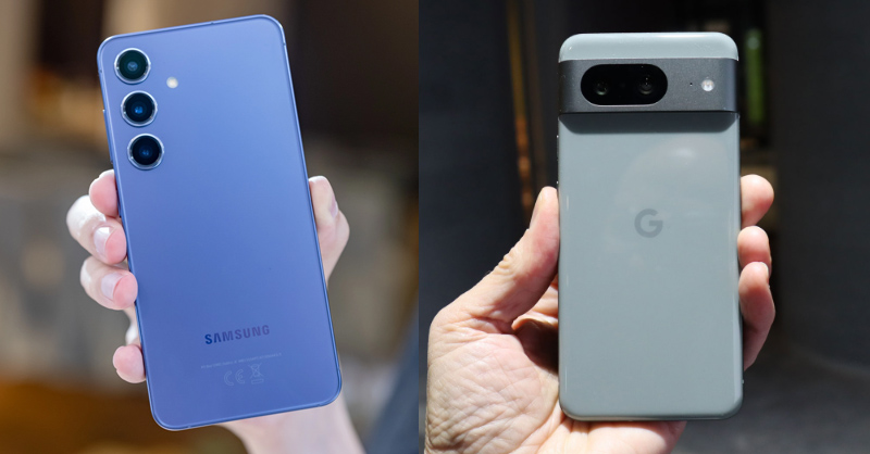 So sánh Samsung S24 và Pixel 8 về thiết kế