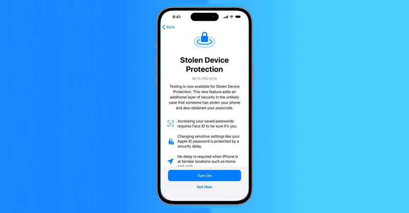Stolen Device Protection ngăn chặn kẻ xấu thực hiện thay đổi trên iPhone