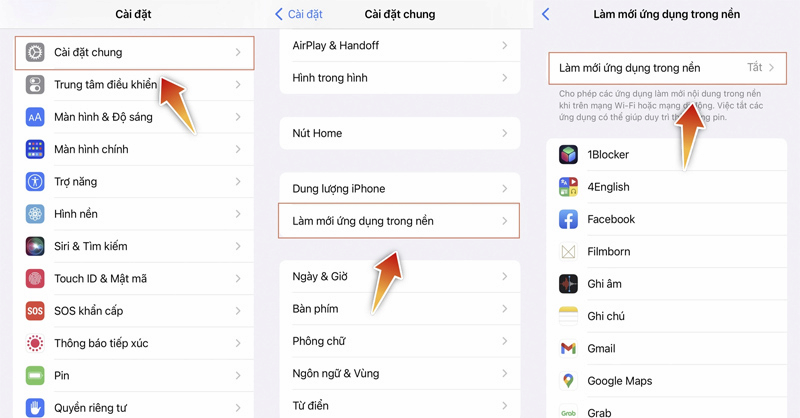 Tắt làm mới ứng dụng trong nền giúp iPhone tiết kiệm pin