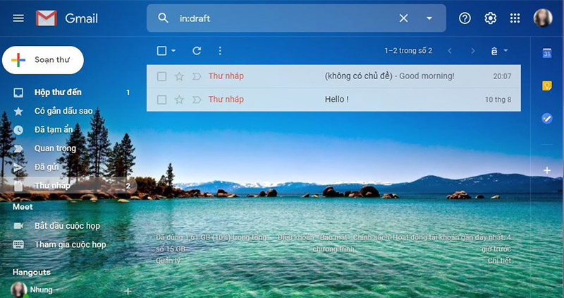 Thay đổi hình nền cho Gmail