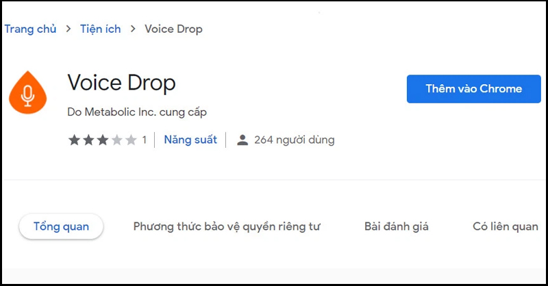 Thêm tiện ích Voice Drop vào Chrome