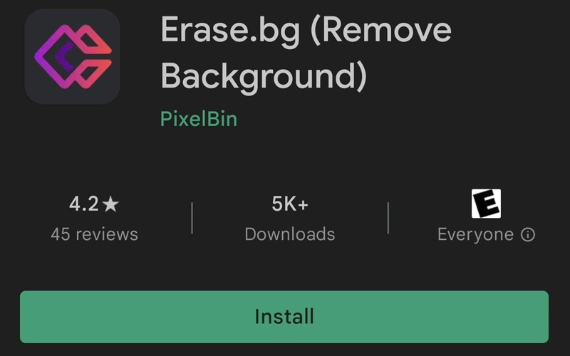 Tìm và tải ứng dụng Erase.bg về cho điện thoại Xiaomi