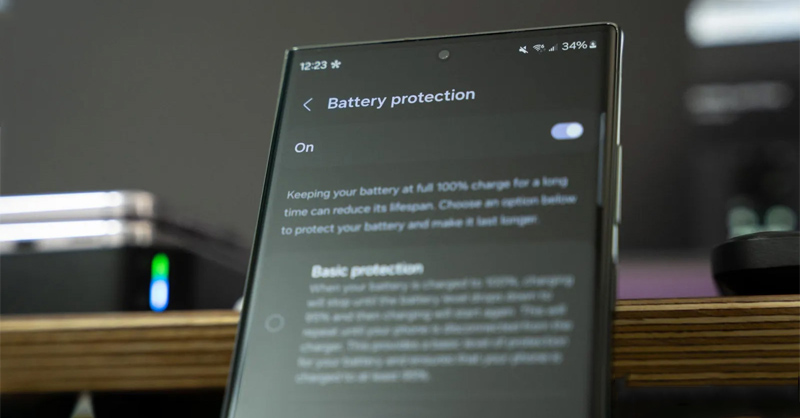 Tính năng bảo vệ pin giúp cải thiện tuổi thọ pin trên điện thoại Samsung