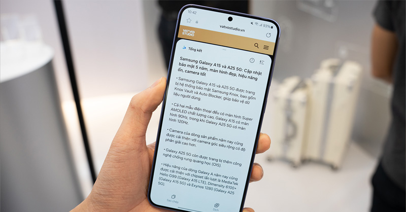 Tính năng tóm tắt văn bản trên Galaxy S24