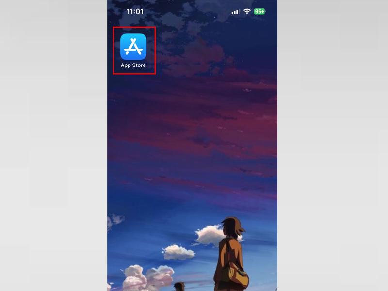 Truy cập vào ứng dụng App Store trên điện thoại iPhone