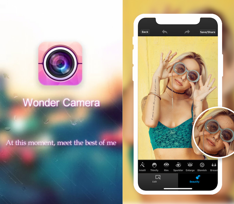 Wonder Camera giúp loại bỏ mụn trên ảnh