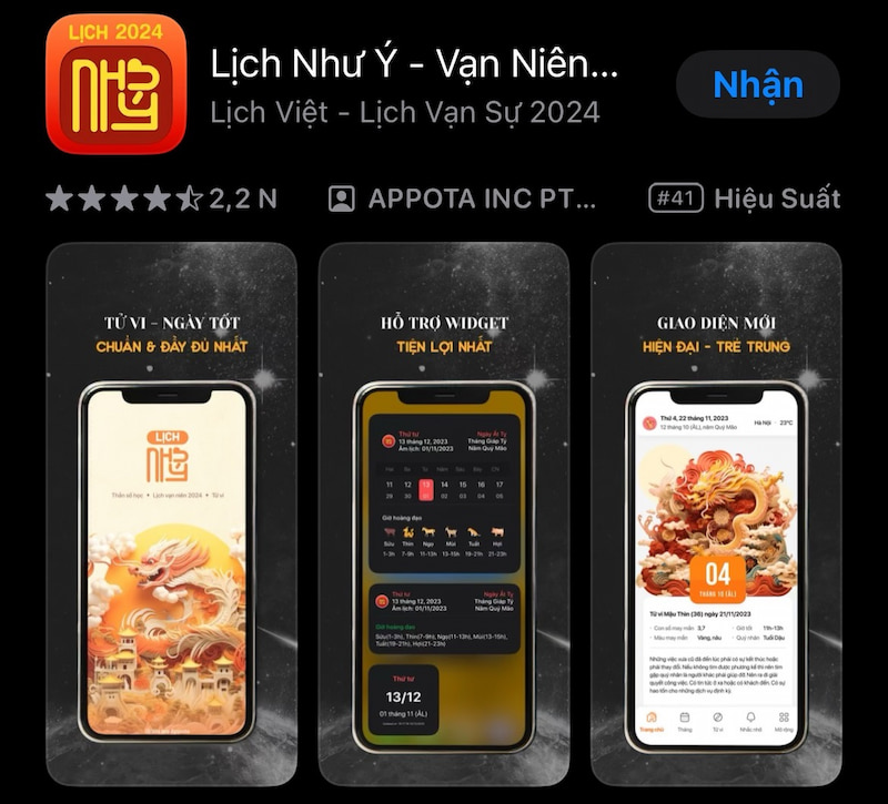 Xem lịch Âm trên iPhone qua ứng dụng Lịch Như Ý