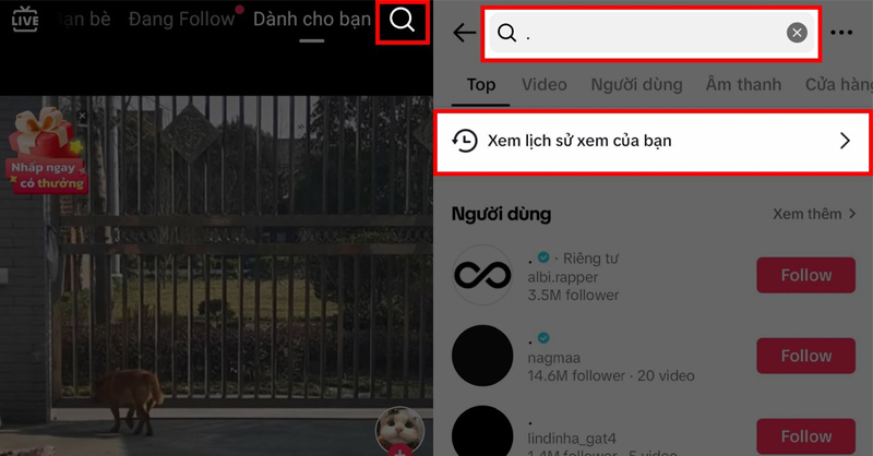 Xem nhanh lịch sử video đã xem trên TikTok