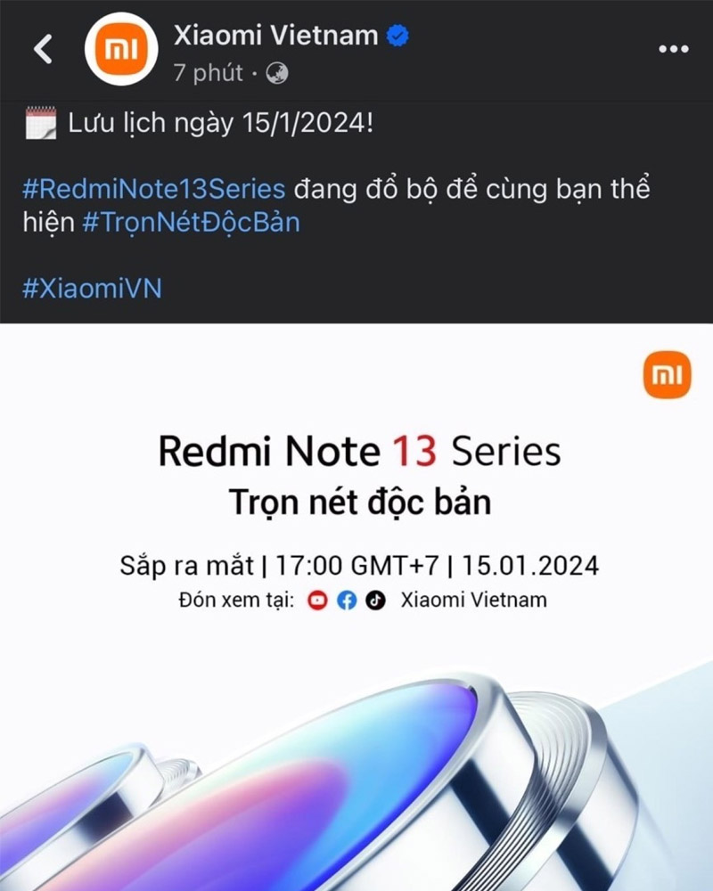 Xiaomi chính thức ấn định ngày ra mắt của dòng Redmi Note 13