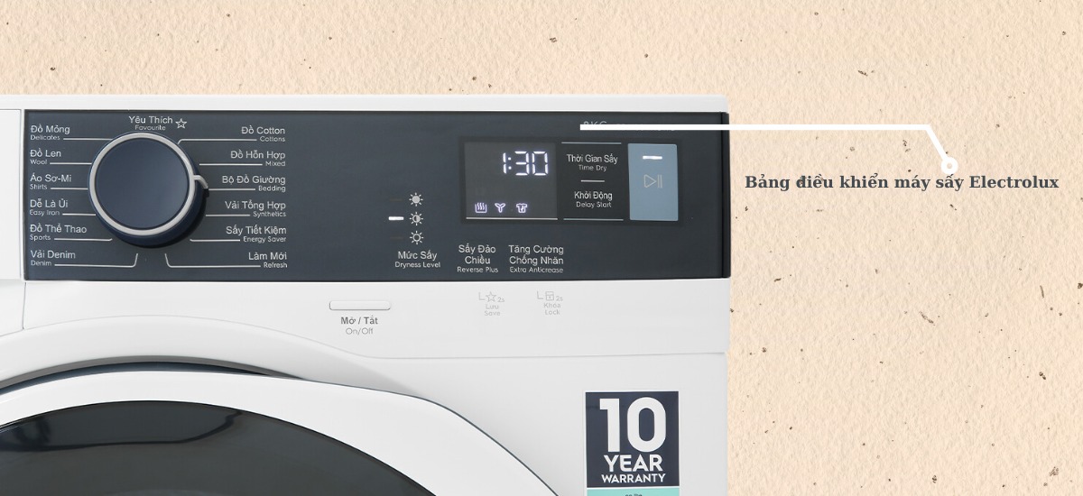 Bảng điều khiển máy sấy Electrolux