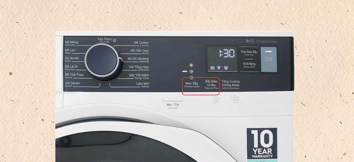 Bật/tắt chuông cho máy sấy Electrolux