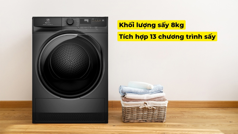 Máy Sấy Bơm Nhiệt Electrolux 8 Kg EDH803J5SC