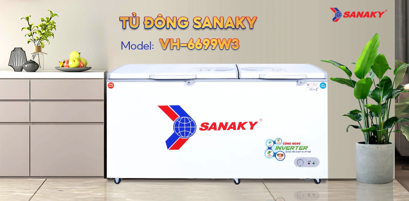 Tủ Đông Mát Sanaky Inverter 485 Lít VH-6699W3