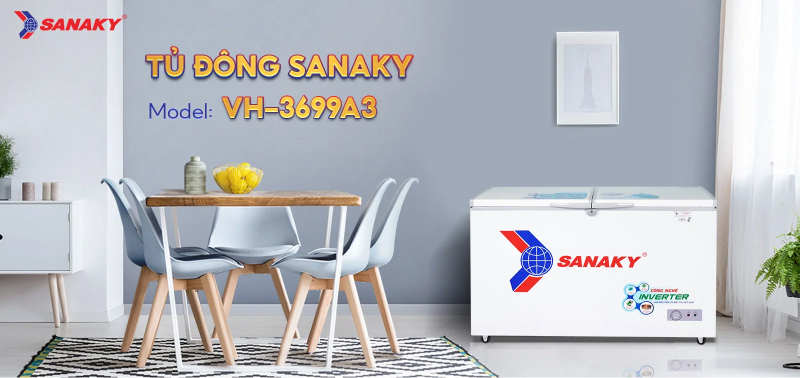 Tủ Đông Sanaky Inverter 270 Lít VH-3699A3