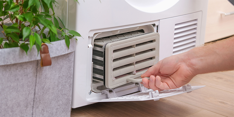 Vệ sinh bộ trao đổi nhiệt trên máy sấy