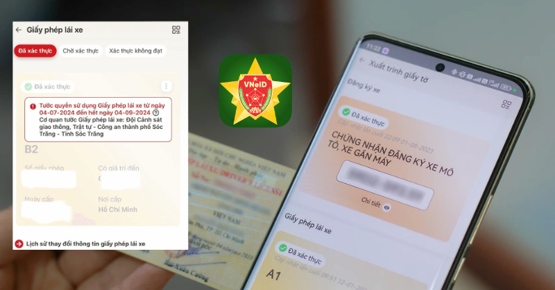 Người vi phạm giao thông bị tạm giữ giấy tờ online trên VNeID