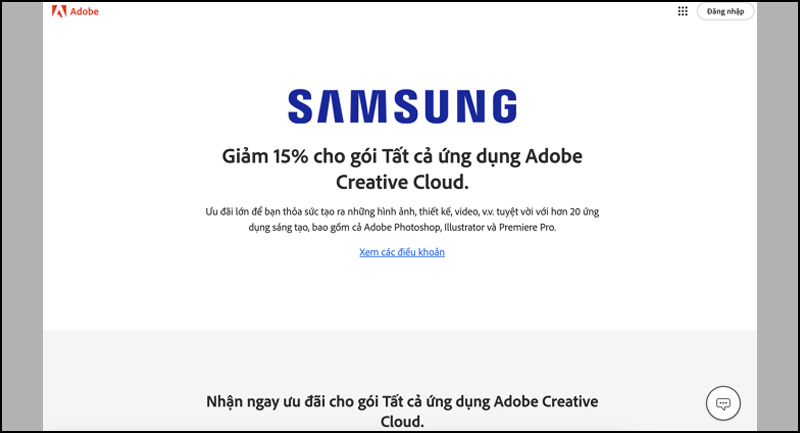 Adobe tung gói giảm giá cho Adobe Creative Cloud của Samsung