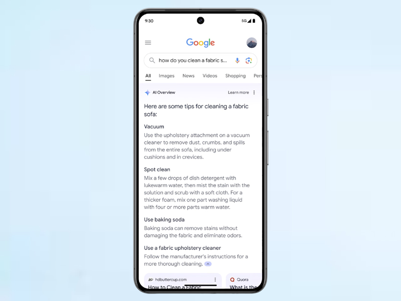 AI Overview đưa ra câu trả lời nhanh chóng và trực quan 