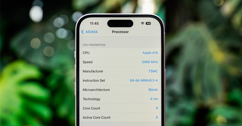 Apple A16 là bộ vi xử lý của iPhone 15
