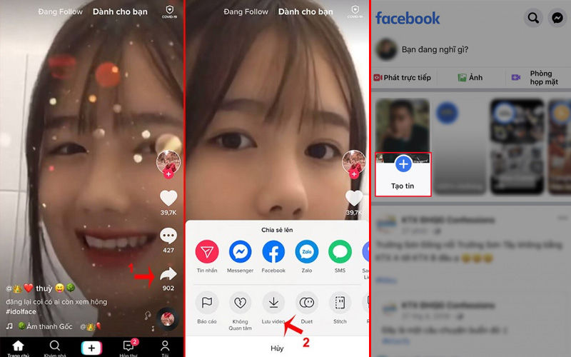 Các bước chia sẻ video TikTok lên story Facebook