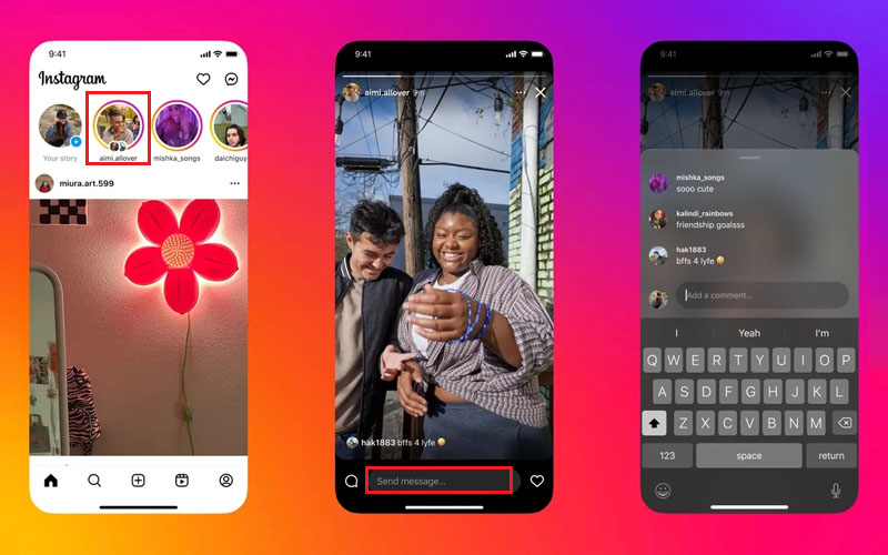 Cách bình luận Stories Instagram
