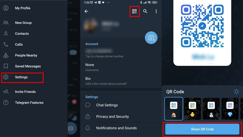 Cách lấy QR trên Telegram