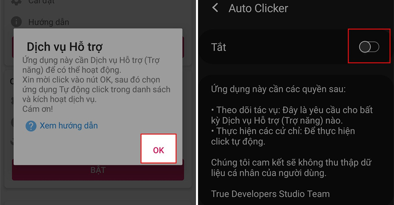 Cho phép Auto Click hoạt động trên Android