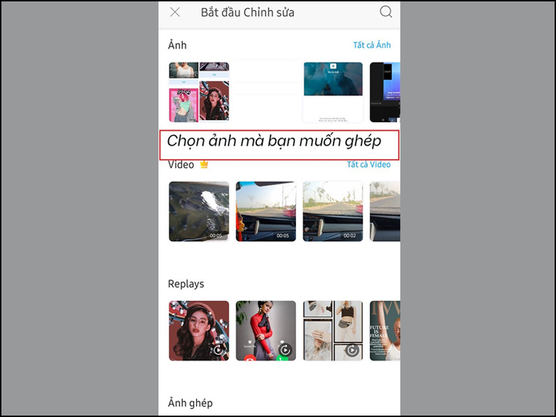 Chọn ảnh mà bạn muốn ghép mặt