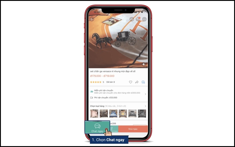Chọn Chat ngay để tiến hành trả giá