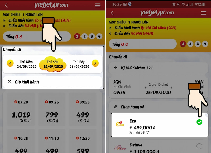 Chọn chuyến bay VietJet Air phù hợp