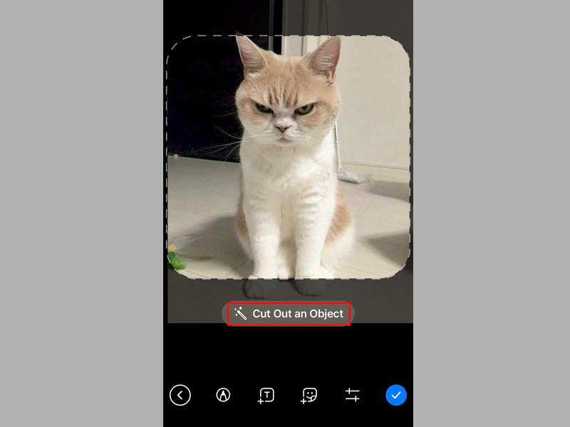 Chọn Cut Out an Object  để cắt đối tượng làm sticker Telegram trong ảnh