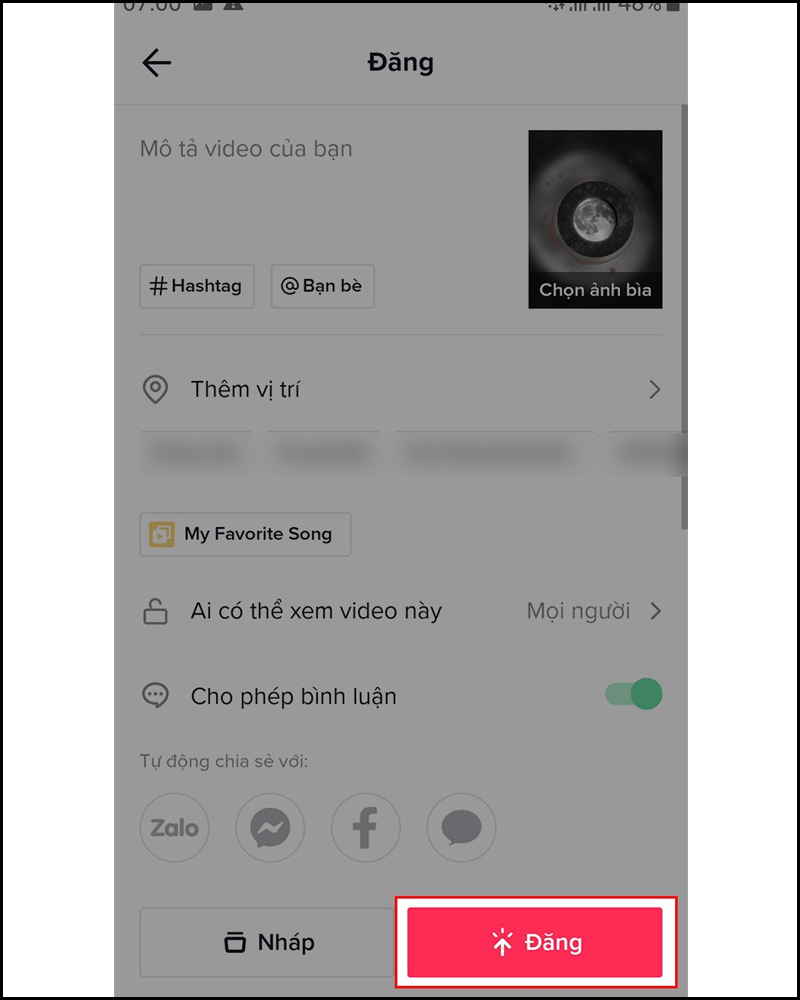 Chọn đăng video lên TikTok để hoàn tất tạo video sóng nhạc