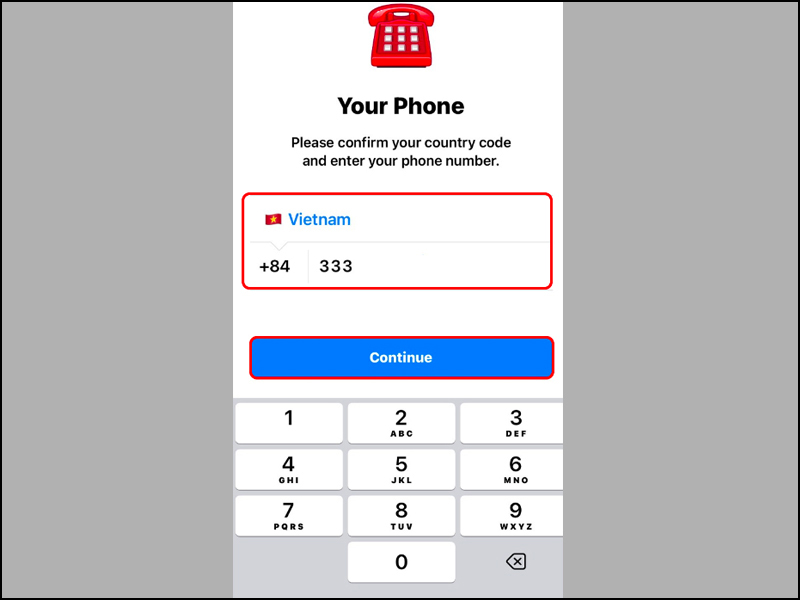 Chọn quốc gia Việt Nam, sau đó nhập số điện thoại đã đăng ký Telegram