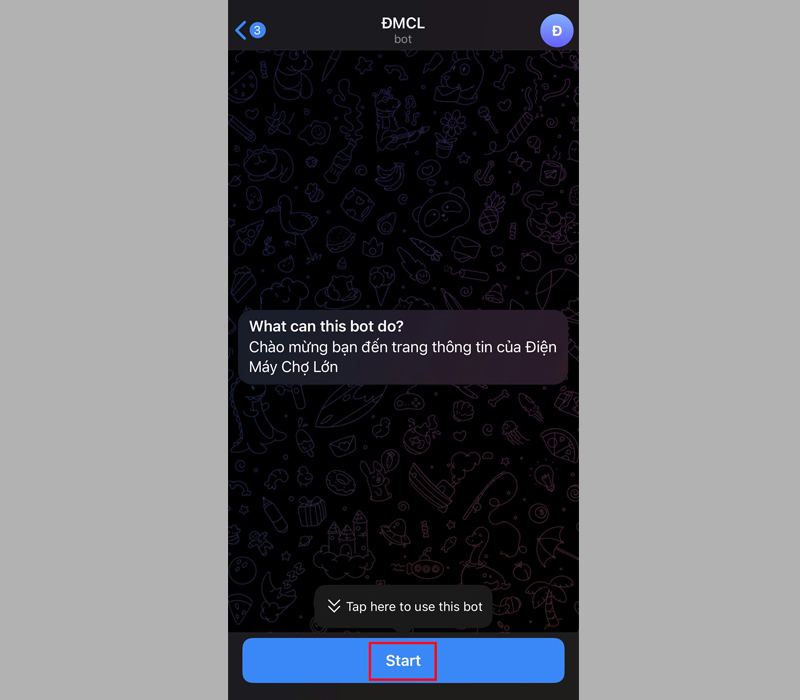 Chọn Start để khởi động bot