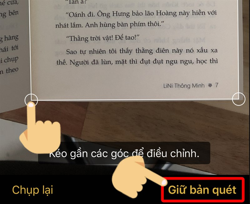 Chọn tiếp vào mục Giữ bản quét 